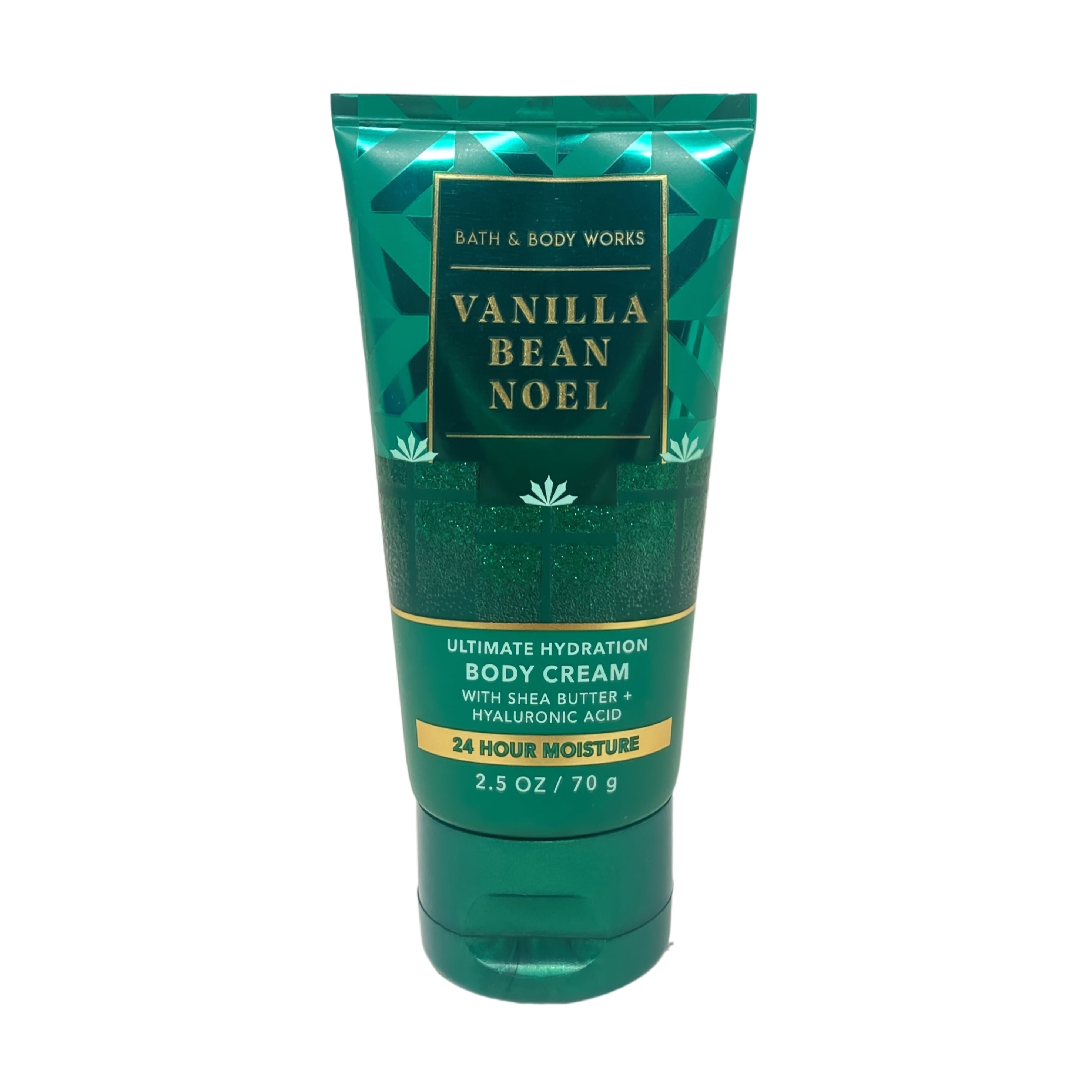Bath & Body Works Vanilla Bean Noel - 2 Ultimate Hydration Body Creams with a Peach Gardenia Mini Soap - Travel Size