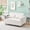 Beige, variant on Black Corduroy Sofa | With Rollers for Sofa - Bed Switch, Movable Table for Meals or Laptop | Comfortable and Flexible Home Furniture