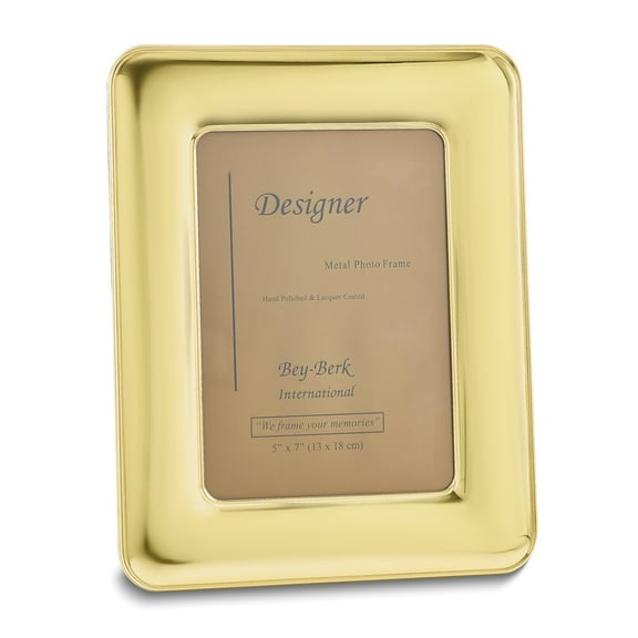 Solid Brass Polished Lacquer-coated 5x7 Photo Frame QGL9480
