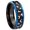 Black And Blue Step Edge, variant on Duck Hunter Dome Brushed Finish Blue Tungsten Men Ring 10MM