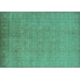 thumbnail image 1 of Ahgly Company Machine Washable Indoor Rectangle Oriental Turquoise Blue Traditional Area Rugs, 7' x 9', 1 of 4