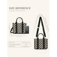 thumbnail image 3 of Women's Checkered Crossbody Bag, Canvas Work Tote Bag - Checkered Women's Bag, Black and White Top-handle Bag with Shoulder Strap, 3 of 7