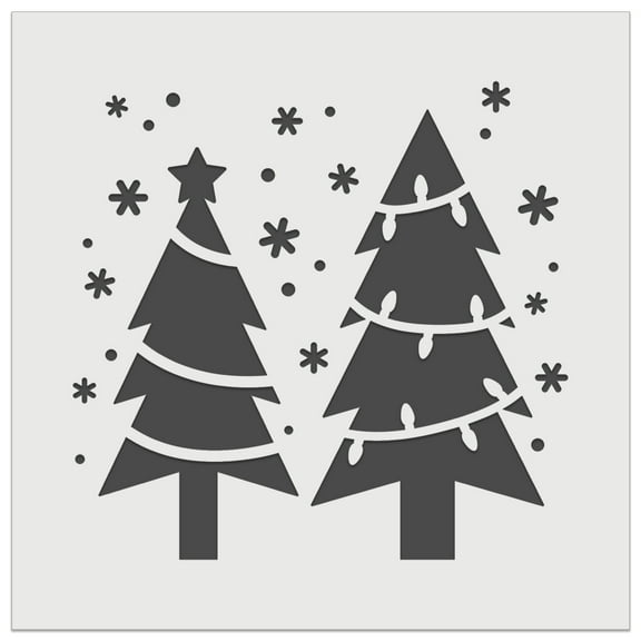 Holiday Christmas Trees Snowflakes DIY Cookie Wall Craft Stencil - 5.5 Inch