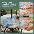 thumbnail image 5 of Round Outdoor Tablecloth with Umbrella Hole and Zipper, Blue Coastal Jellyfish Tablecloth with Elastic Waterproof, Nautical Sea Beach Starfish Coral Patio Table Covers for 45" - 54" Pool Tables, 5 of 9