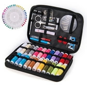 DIY Sewing Supplies with Case Threads Scissors Thimble Portable Mini Sewing Kit for Beginner Traveler and Emergency Clothing Fixes