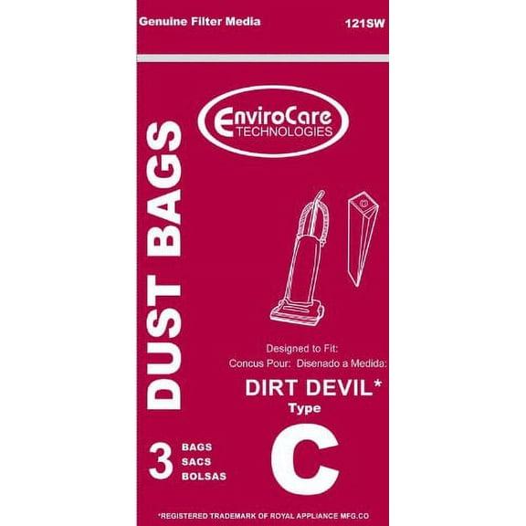 Generic Paper Bag for Compatible with Royal , Type C Upright Compatible with Dirt Devil ENV 3pk