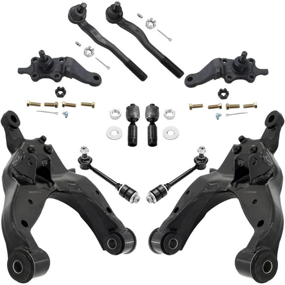 Detroit Axle - 10pc Front End Control Arms Kit for Toyota 1996-2002 4Runner, 2 Lower Control Arms 2 Sway Bars 4 Outer Inner Tie Rods 2 Lower Ball Joints 1997 19998 1999 2000 2001 Replacement