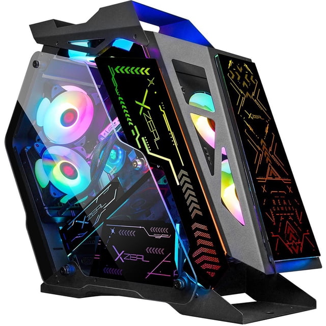 Gabinete Gamer XZEAL IR02 Micro ATX 4 Fan ARGB Cristal Templado