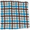 thumbnail image 1 of Altea Milano Men's Blue / Brown Beige Plaid Pocket Square - One Size, 1 of 1