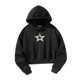 thumbnail image 3 of Sudaderas con capucha informales con cordón para mujer, sudadera recortada de manga larga, ropa cómoda de gimnasio para mujer para viajes por la calle XL, 3 of 8