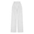 thumbnail image 4 of DeHolifer Women Dress Pants Wide Leg Business Casual Flowy Work Palazzo Pant High Waisted Trousers with Pocket White L, 4 of 8
