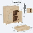 thumbnail image 2 of Rattan Sideboard Buffet Cabinet with Drawer, Adjustable Shelves, 26" x 13.8" x 32.3", 2 of 12