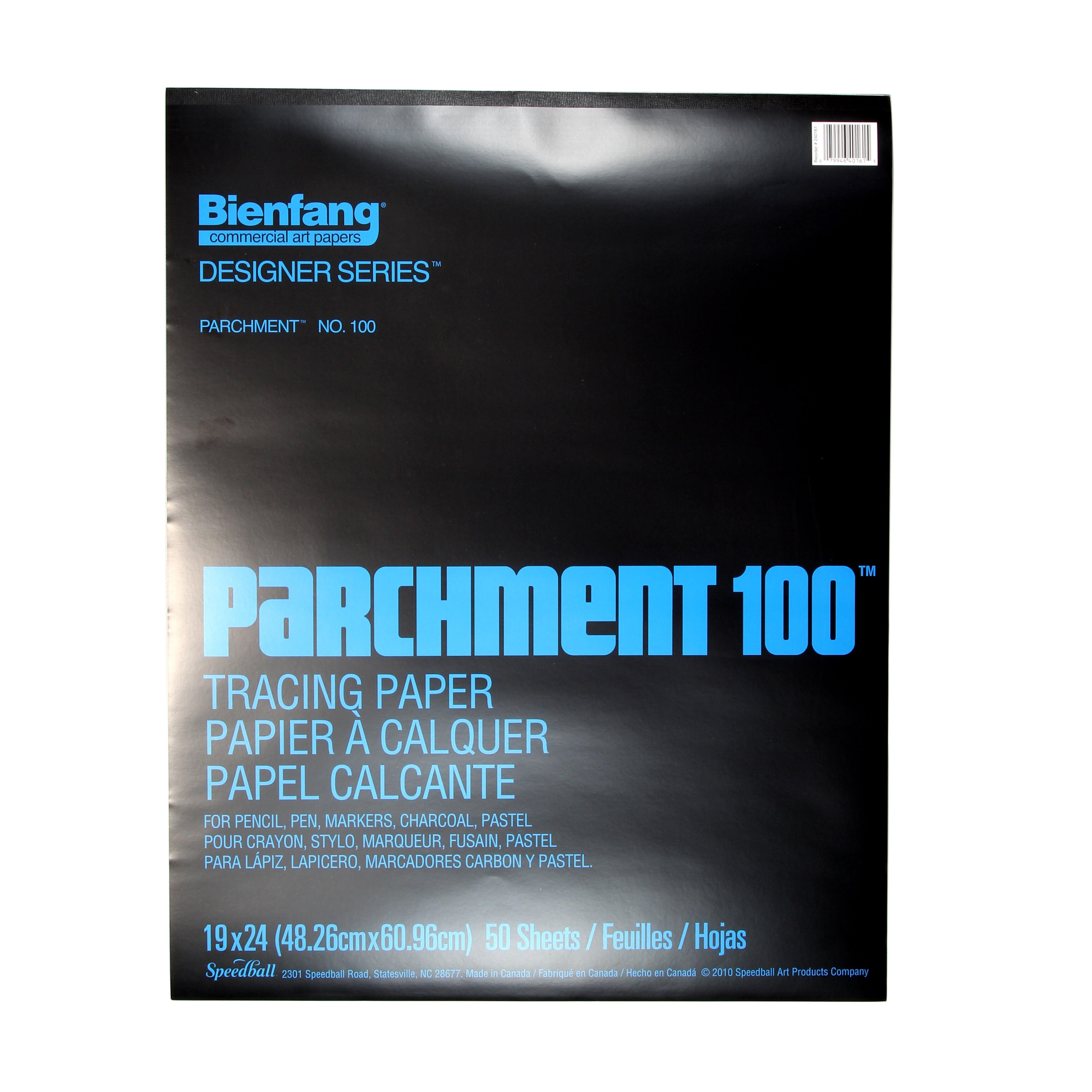 Bienfang Parchment 100 Tracing Paper Pad, 50 Sheets, 19" x 24