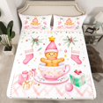 thumbnail image 2 of Feelyou Teens Gingerbread Man Full Size Sheets, Santa Claus Socks Bed Sheets, Fashion Pink Buffalo Sheet Sets, Luxury Bedroom Decor, 4-Piece, 2 of 7