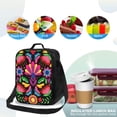 thumbnail image 4 of Bingfone Colorful Floral Embroidery Mexican Reusable Insulated Lunch Bag Cooler for Work School Picnic or Travel, 4 of 9