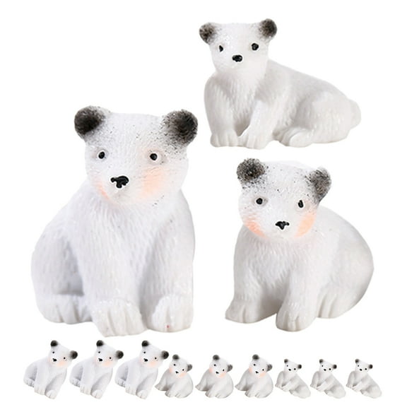 OUNONA 12 Pcs Polar Bear Ornaments 2.80X2.50X1.00CM White