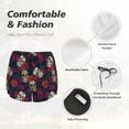 thumbnail image 6 of Picia Roses Skulls Pattern Women's 2 in 1 Athletic Running Shorts High Waisted Workout Casual Gym Sweat Shorts with Comfy Liner Zipper Pockets-X-Large, 6 of 9