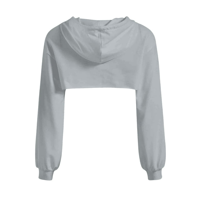 Cropped Sweatshirt, Yigetop Women's Cut Out Super Cropped Hoodie