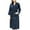 Navy, variant on Kaemgyyd Women Robes Soft Zipper Front House Coat 3/4 Sleeve Crew Neck Nightgown Side Slit Sleepwear Loungewear with Pockets