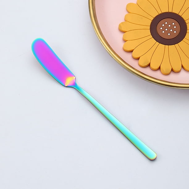 Cuchillo de mantequilla de acero inoxidable 304, mango largo, espátula para mantequilla y mermelada, cuchillo de crema para repostería de mesa occidental