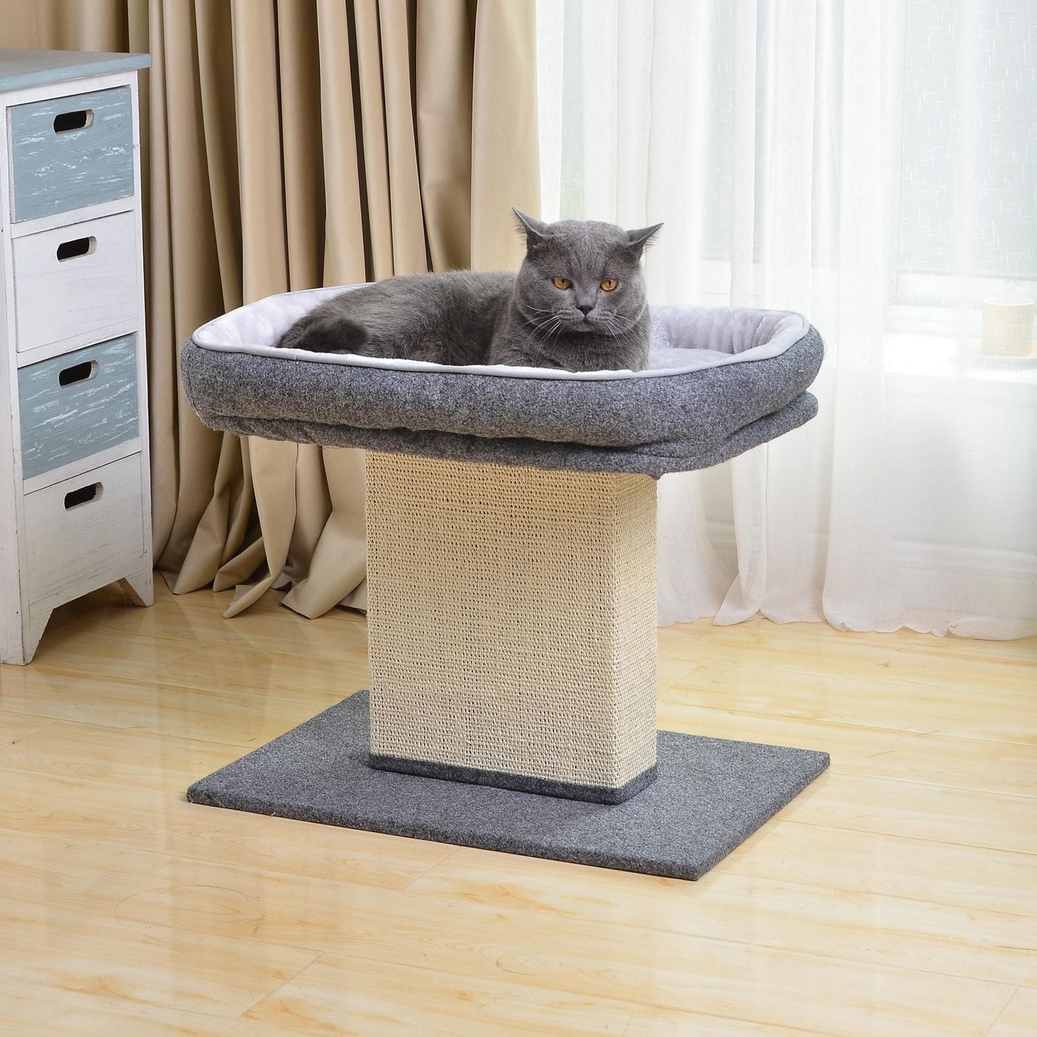 Catry Mellow Small Cat Tree for Large Cats with Scratcher