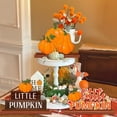 thumbnail image 4 of Little Pumpkin Wooden Centerpieces 3 Pieces Wooden Pumpkin Fall Thanksgiving Table Sign Decorations Wood Tabletop Standing Decors for Baby Shower Decorations, 4 of 6