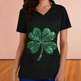 thumbnail image 4 of PNTUTB St. Patrick's Day Women's Fashion Print Casual V Neck Short Sleeve Loose Comfort T Shirt with Pockets, 4 of 6