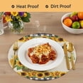 thumbnail image 4 of Sunflowers Round 15 Inch Placemats Set of 6, Farmhouse Retro Flowers Butterfly Checkered HeatResistant Non Slip Place Mats for Dining Table, Wipeable Braided Kitchen Table Mats for Housewarming, 4 of 9