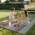 thumbnail image 4 of Grey Black Boho Outdoor Rug for Patio/Deck/Porch, Non-Slip Large Area Rug 6 x 9 Ft, Vintage Ethnic Tribe Abstract Art Indoor Outdoor Rugs Washable Area Rugs, Reversible Camping Rug Carpet Runner, 4 of 8