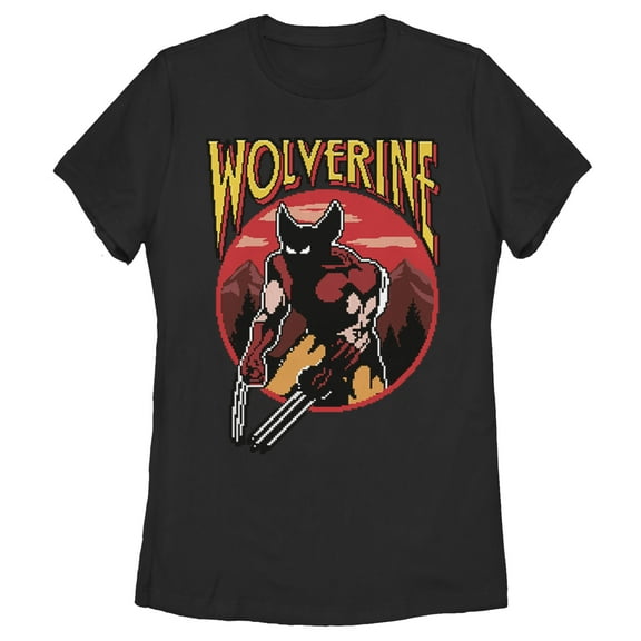 Women's Marvel X-Men Pixel Wolverine Graphic Tee Black Small