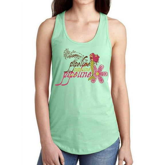 Pipeline Waveflower Graphic Mermaid Floral - Racerback Women's