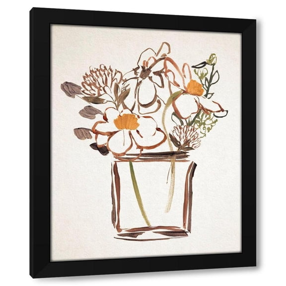 Annie Warren 12x14 Black Modern Wood Framed Wall Art Titled - Golden One II