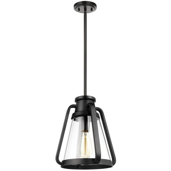 60/7552-Nuvo Lighting-Everett - 1 Light Pendant In Maritime Vintage Style-11.88 Inches Tall and 10 Inches Wide-Matte Black Finish