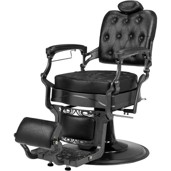 Ktaxon Heavy Duty Salon Chair with Adjustable Headrest, 360° Rotatable, Black