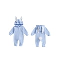 thumbnail image 2 of Gupgi Infant Easter Jumpsuits Cute Bunny Ear Romper Spring Long Sleeve Zip Up Hooded Bodysuits, 2 of 9