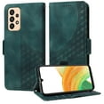 thumbnail image 2 of ELEHOLD For Samsung Galaxy A23 4G Leather Wallet Phone Case, Embossed Diamond Folio Flip Cover, Card Holder Cash Slot, Stand Support, Wrist Strap Lanyard -Green, 2 of 10