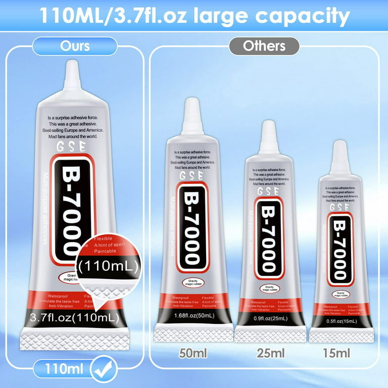 B7000 Jewelry Adhesive Glue with Rhinestones for Crafts, 2100Pcs Flat A. Clear