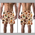 thumbnail image 3 of luoweisi Men's Beach Shorts Quick Dry Swim Trunks with Mesh Lining Thanksgiving Hat M, 3 of 5
