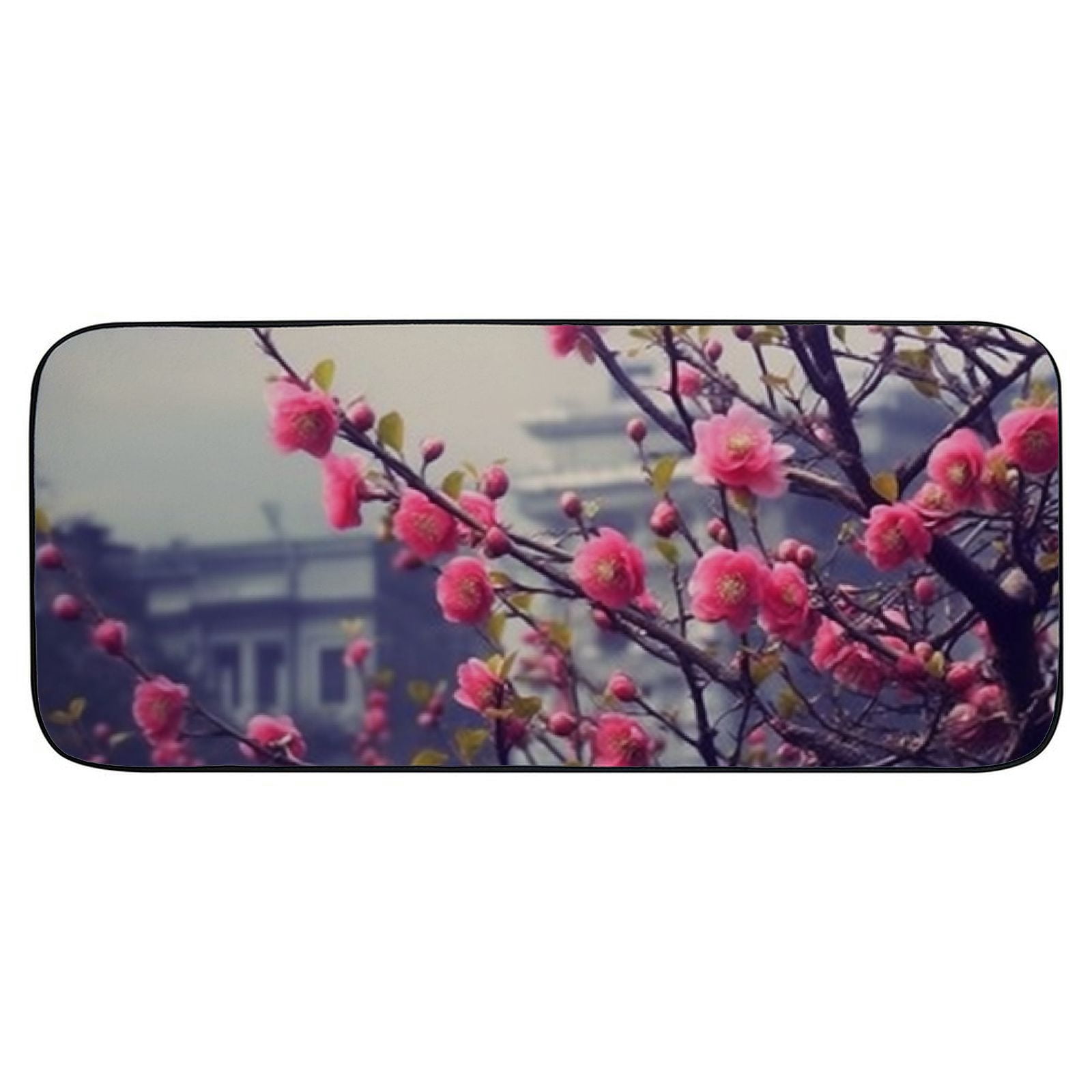 Qinduosi Decorative Door Mat, Door Mat with Non-Slip Rubber Backing, Easy Cleaning, Traps Dirt, for Entry, Patio, Garage- Bud Spring Tree Flowering Nature 19.68*47.24 in