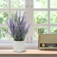 thumbnail image 6 of Lavender Flowers Artificial Fake Lavender Plant in Cement Pot for Rustic Home Table Centerpieces Wedding Decor Purple, 6 of 7