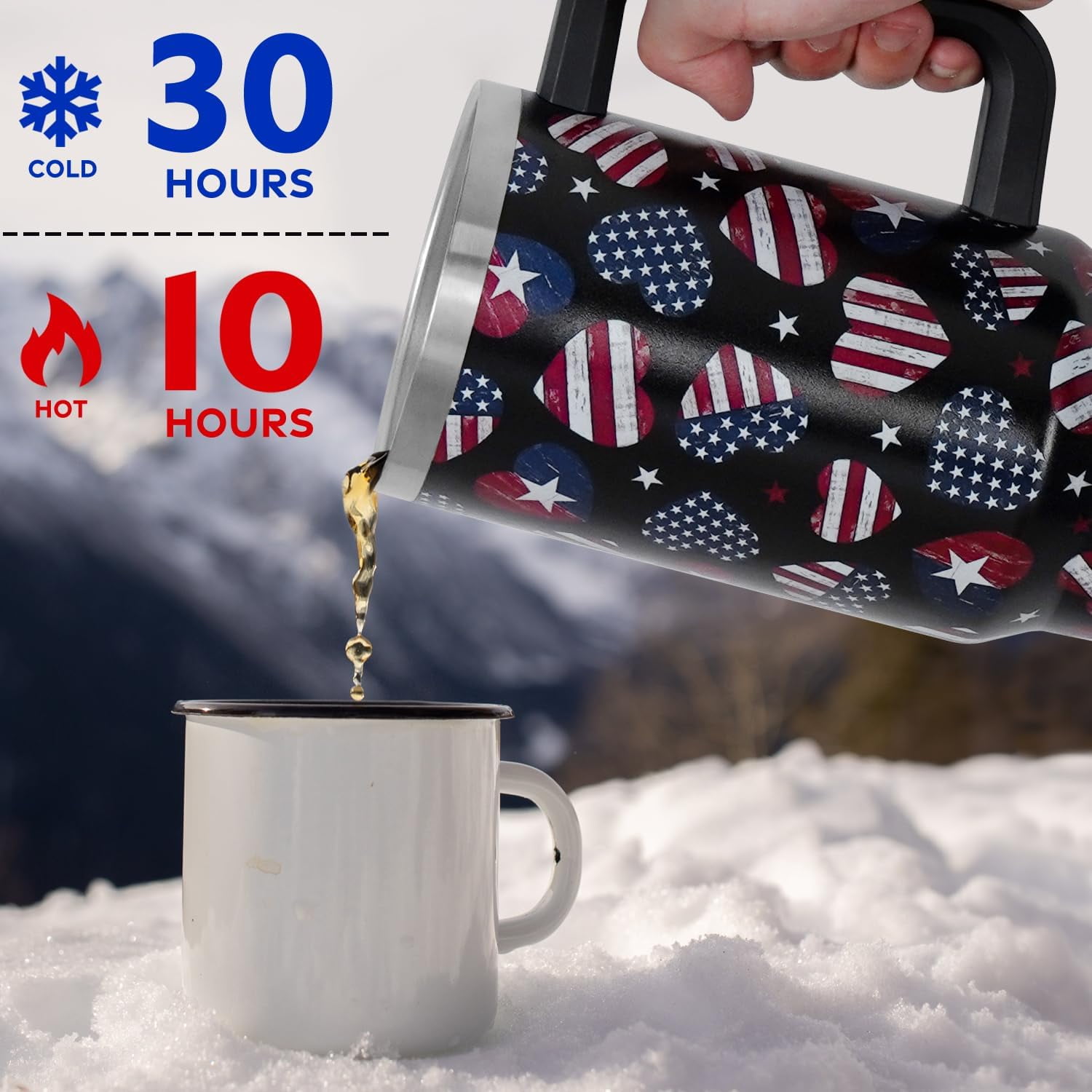 Christmas Gifts 40 oz Tumbler with Handle and Straw Lid,Cute Gifts for Women Santa Claus Sleigh Xmas Tree Vacuum Insulated Leak Proof Tumbler,Winter Holiday Accessories Stainless Steel Coffee Cup Mug