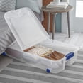 thumbnail image 2 of Sterilite 62 Liter Wheeled Latch Box, Clear Plastic Storage Bin with Lid, Blue Latch, 4 Pk, 2 of 9
