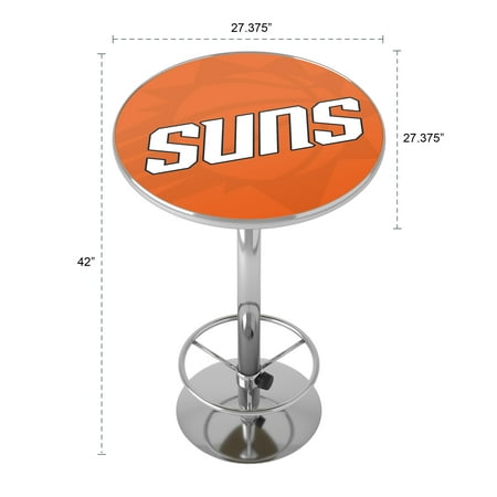 Phoenix Suns NBA Fade Chrome Pub Table - Orange, White, Black