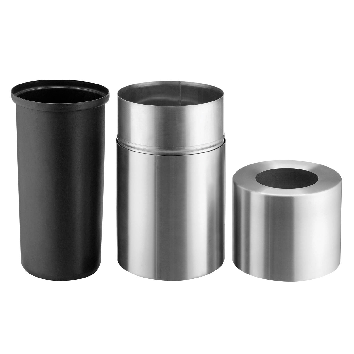 Global Industrial Rigid Plastic Liner For Aluminum Trash Can 20 Gallon Black