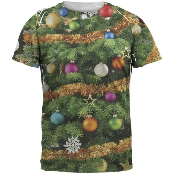 Christmas Tree Costume All Over Adult T-Shirt - X-Large