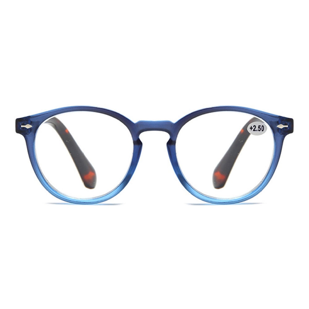 5 Pairs of Retro Round Blue Light Blocking Reading Glasses 2.50,HD Trendy Classic Blue Presbyopic Glasses, Spring Hinge Readers +2.50 for Women and Men
