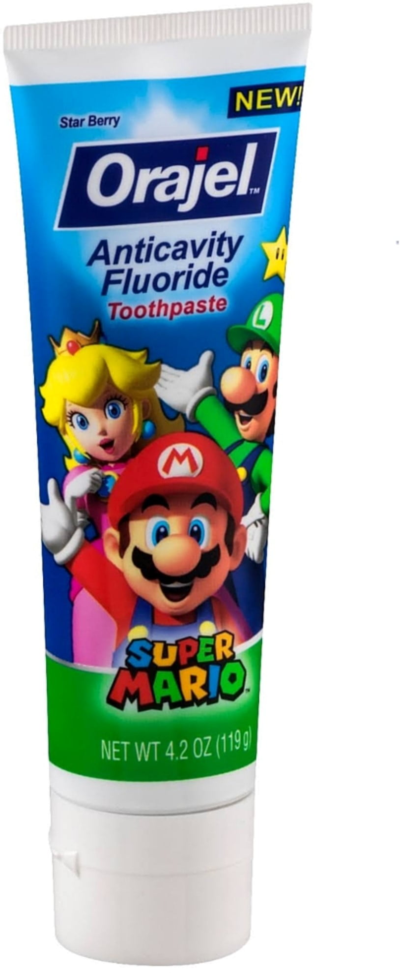 Orajel Super Mario AntiCavity Fluoride Toothpaste, Star Berry 4.20 oz