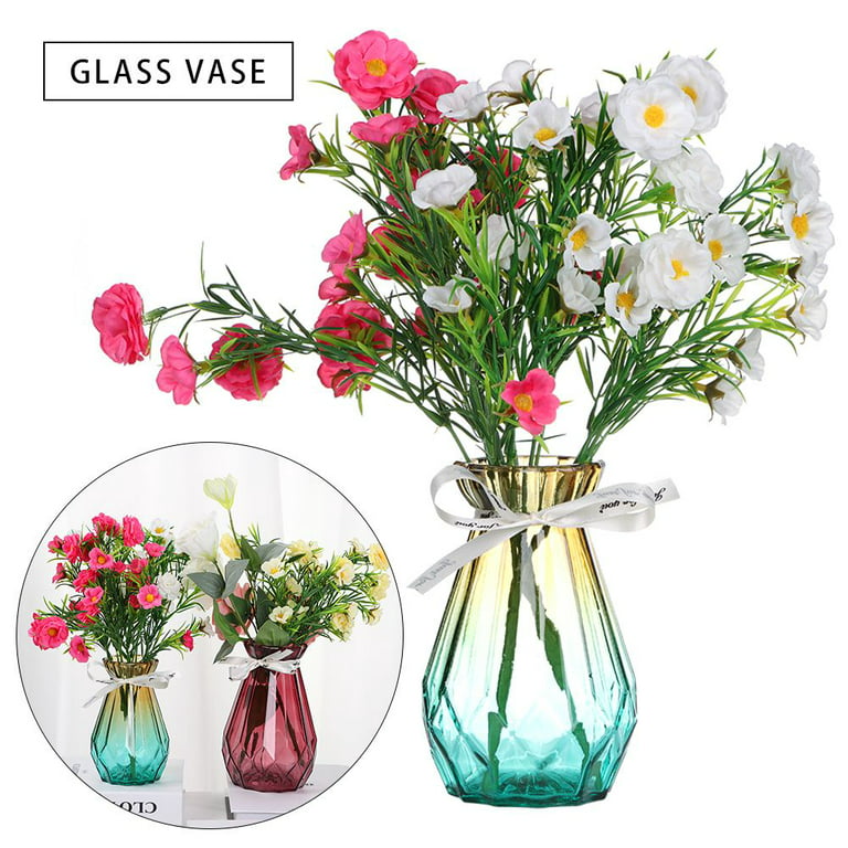 YANWE1 Clear Glass Vase, Flower Vase for Centerpieces, Ribbed Vase, Modern  Vase, Fluted Glass Vase, Decorative Vase for Living Room, Dining Table