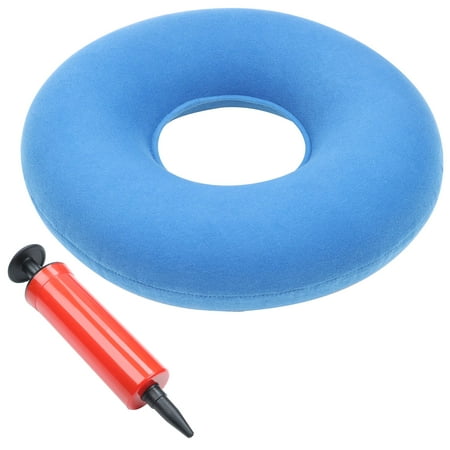 Inflatable Donut Ring Cushion with Pump & Travel Bag - Orthopaedic Pillow Seat for , Haemorrhoids, Tailbone Pain, Prostate & Sores - for Home, Car, Office(Blue)