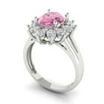 thumbnail image 2 of Halo Engagement Ring for Women - 2.72ct Simulated Pink Diamond in 14K White Gold Promise Ring, 2 of 6